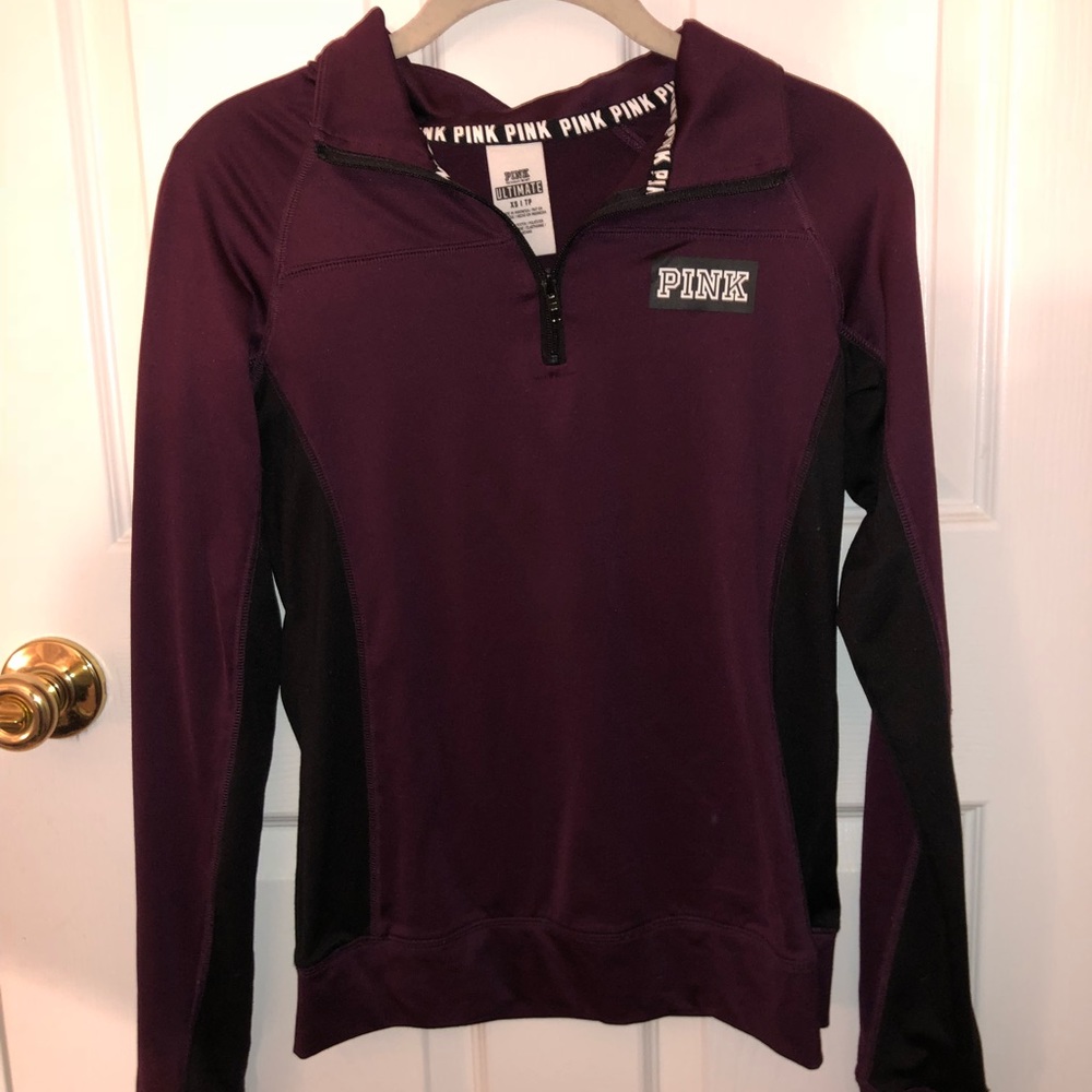 Pink half zip sweatshirt